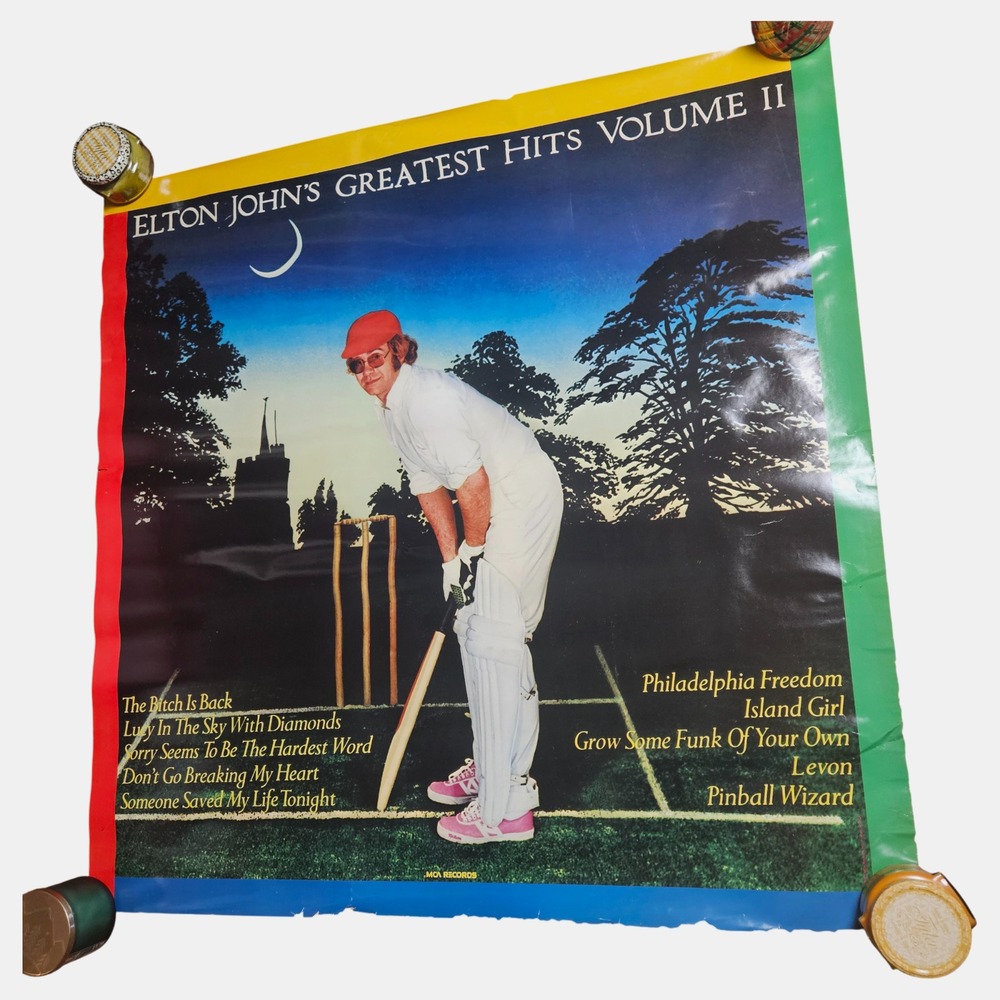 Elton John Greatest Hits Volume II 42x42‎ Vintage 1977 MCA Records Promo Poster